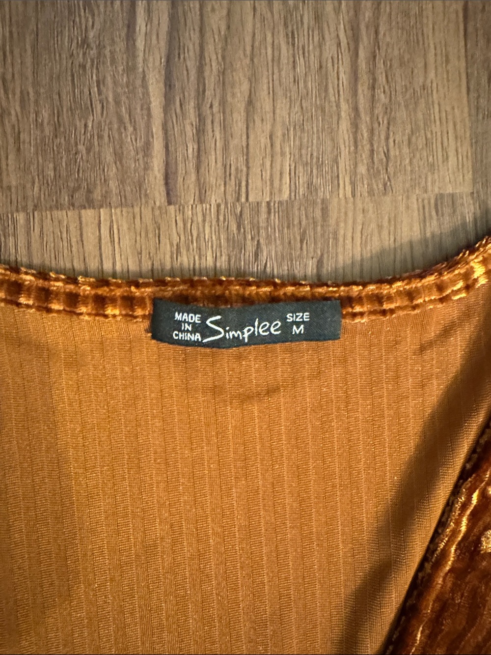 Rust Velvet Wrap High-Low Dress - Picture 2 of 4